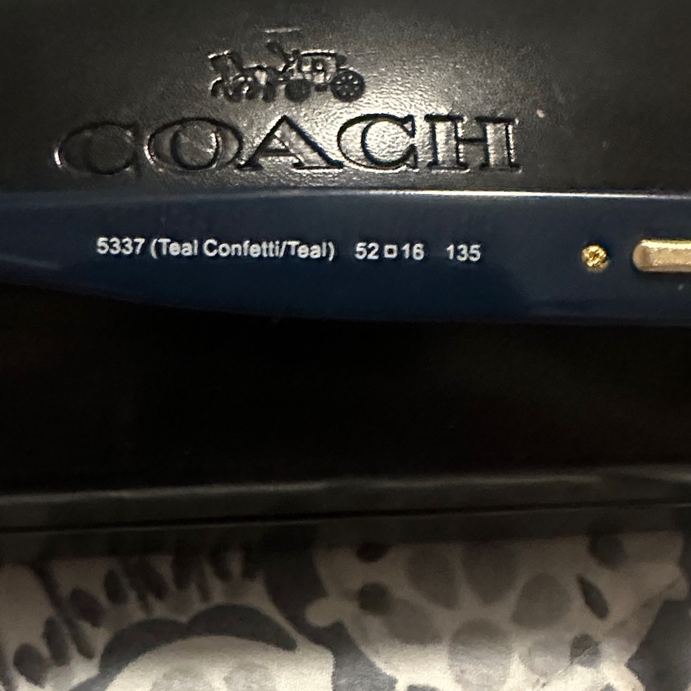 Coach Tortoise and Teal Rectangular Glasses - image 4